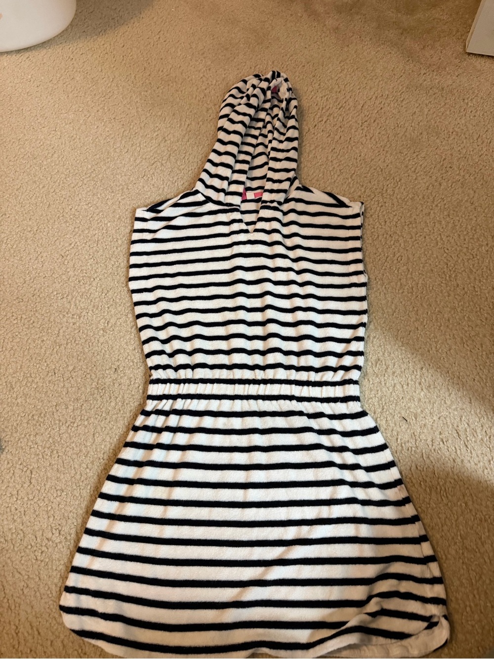 GAP Kids Black and White Striped Hooded Swim Coverup